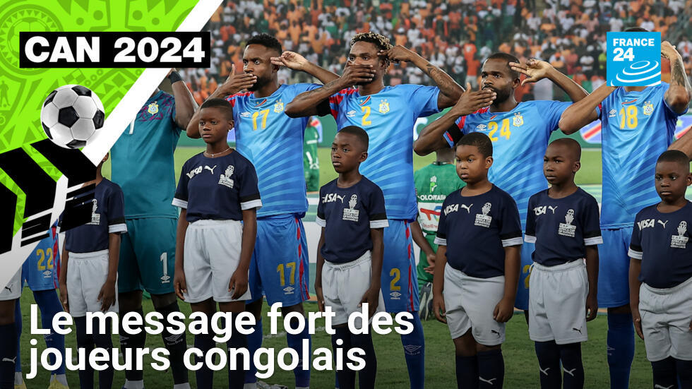 Les joueurs de la RD Congo lors de la demi-finale contre la Côte d'Ivoire